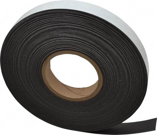 Mag-Mate - 100' Long x 1" Wide x 1/32" Thick Flexible Magnetic Strip - 8 Lb Max Pull Force, 4 Linear Ft/Lb Magnetic Pull Force, Adhesive Back - Benchmark Tooling