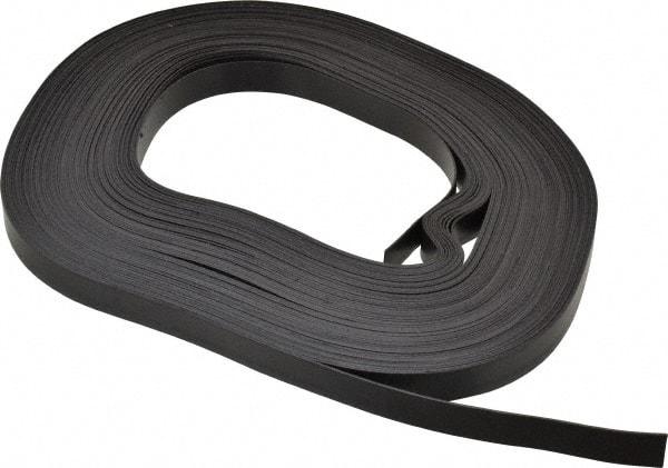 Mag-Mate - 100' Long x 1/2" Wide x 1/32" Thick Flexible Magnetic Strip - 4 Lb Max Pull Force, 2 Linear Ft/Lb Magnetic Pull Force, Plain Back - Benchmark Tooling