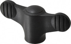 KIPP - 5/16-18 Hole Thread, 2.95" Head Length, Thermoplastic, Tapped Bar / Wing Knob - 0.55" Hole Depth, 1.38" Hub Diam, 0.65" Hub Height, Black - Benchmark Tooling
