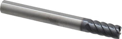 SGS - 1/2", 1-3/32" LOC, 1/2" Shank Diam, 4-1/2" OAL, 6 Flute, Solid Carbide Square End Mill - Single End, AlTiN Finish, Spiral Flute, 45° Helix, Centercutting, Right Hand Cut, Right Hand Flute, Series 57 - Benchmark Tooling