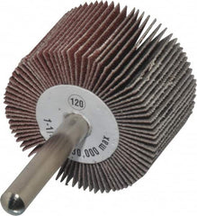 CGW Abrasives - 1-1/2" Diam x 1" Face Width, Fine Aluminum Oxide Coated Mounted Flap Wheel - Benchmark Tooling