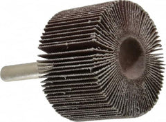 Camel Grinding Wheels - 1-1/2" Diam x 1" Face Width, Very Fine Aluminum Oxide Coated Mounted Flap Wheel - 1/4" Shank Mount, 180 Grit, 30,000 Max RPM - Benchmark Tooling