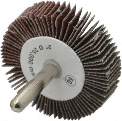 Camel Grinding Wheels - 2" Diam x 1/2" Face Width, Medium Aluminum Oxide Coated Mounted Flap Wheel - 1/4" Shank Mount, 60 Grit, 25,000 Max RPM - Benchmark Tooling