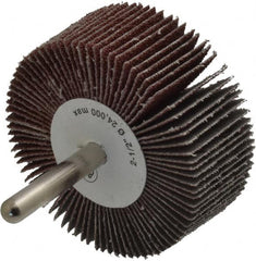 Camel Grinding Wheels - 2-1/2" Diam x 1" Face Width, Medium Aluminum Oxide Coated Mounted Flap Wheel - 1/4" Shank Mount, 80 Grit, 23,000 Max RPM - Benchmark Tooling
