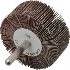 Camel Grinding Wheels - 2-1/2" Diam x 1" Face Width, Very Fine Aluminum Oxide Coated Mounted Flap Wheel - 1/4" Shank Mount, 180 Grit, 23,000 Max RPM - Benchmark Tooling