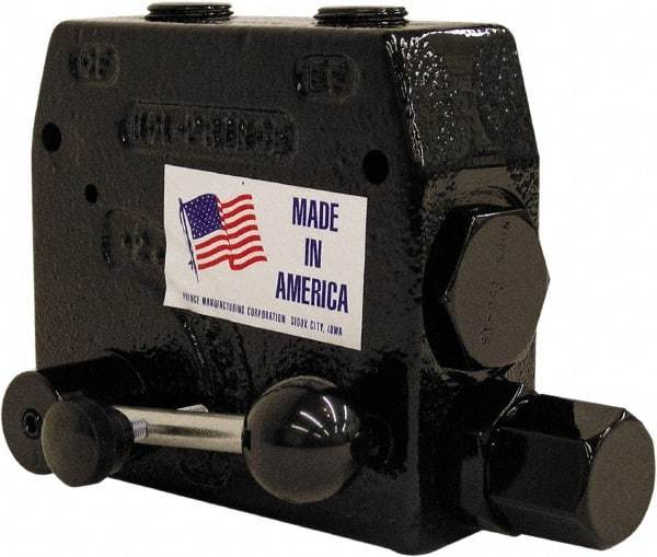 Prince - 30 GPM 1/2 Inlet Cast Iron Hydraulic Control Valve - 4-1/8" High x 4-5/8" Wide x 3-11/32" Long - Benchmark Tooling