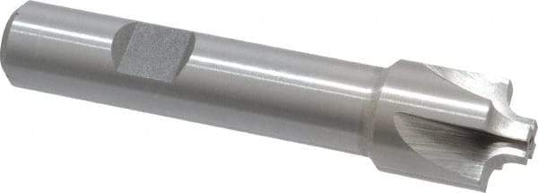 Interstate - 1/8" Radius, 5/8" Mill Diam, 4 Flute High Speed Steel Corner Rounding End Mill - Single End, Uncoated, 3" OAL, 1/2" Shank Diam - Benchmark Tooling