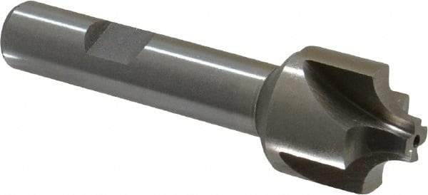 Interstate - 15/64" Radius, 7/8" Mill Diam, 4 Flute High Speed Steel Corner Rounding End Mill - Single End, Uncoated, 3-1/8" OAL, 1/2" Shank Diam - Benchmark Tooling