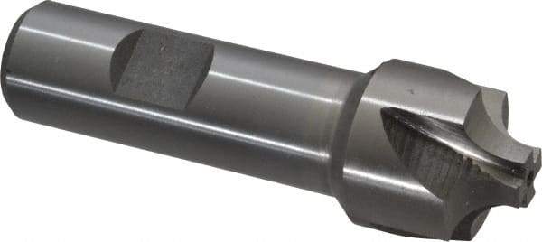 Interstate - 1/4" Radius, 1" Mill Diam, 4 Flute High Speed Steel Corner Rounding End Mill - Single End, Uncoated, 3-1/4" OAL, 3/4" Shank Diam - Benchmark Tooling