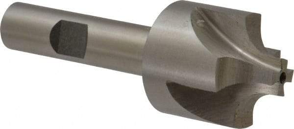 Interstate - 9/32" Radius, 1-1/8" Mill Diam, 4 Flute High Speed Steel Corner Rounding End Mill - Single End, Uncoated, 3-1/4" OAL, 1/2" Shank Diam - Benchmark Tooling