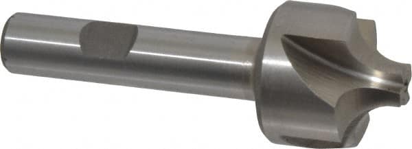 Interstate - 5/16" Radius, 1-1/8" Mill Diam, 4 Flute High Speed Steel Corner Rounding End Mill - Single End, Uncoated, 3-1/4" OAL, 1/2" Shank Diam - Benchmark Tooling