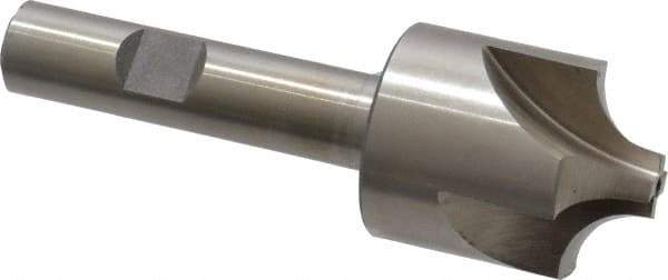 Interstate - 11/32" Radius, 1-1/8" Mill Diam, 4 Flute High Speed Steel Corner Rounding End Mill - Single End, Uncoated, 3-1/2" OAL, 1/2" Shank Diam - Benchmark Tooling