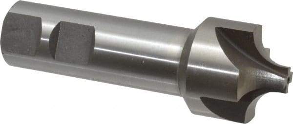 Interstate - 3/8" Radius, 1-1/4" Mill Diam, 4 Flute High Speed Steel Corner Rounding End Mill - Single End, Uncoated, 3-3/4" OAL, 7/8" Shank Diam - Benchmark Tooling