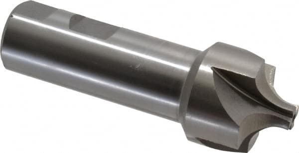 Interstate - 7/16" Radius, 1-3/8" Mill Diam, 4 Flute High Speed Steel Corner Rounding End Mill - Single End, Uncoated, 4" OAL, 1" Shank Diam - Benchmark Tooling