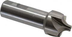 Interstate - 7/16" Radius, 1-3/8" Mill Diam, 4 Flute High Speed Steel Corner Rounding End Mill - Single End, Uncoated, 4" OAL, 1" Shank Diam - Benchmark Tooling