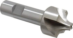 Interstate - 15/32" Radius, 1-3/8" Mill Diam, 4 Flute High Speed Steel Corner Rounding End Mill - Single End, Uncoated, 3-3/4" OAL, 3/4" Shank Diam - Benchmark Tooling