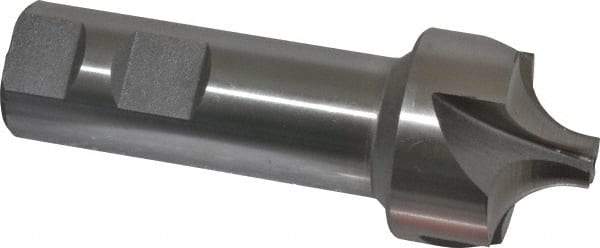 Interstate - 1/2" Radius, 1-1/2" Mill Diam, 4 Flute High Speed Steel Corner Rounding End Mill - Single End, Uncoated, 4-1/8" OAL, 1" Shank Diam - Benchmark Tooling