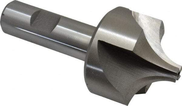 Interstate - 3/4" Radius, 1-7/8" Mill Diam, 4 Flute High Speed Steel Corner Rounding End Mill - Single End, Uncoated, 4" OAL, 3/4" Shank Diam - Benchmark Tooling
