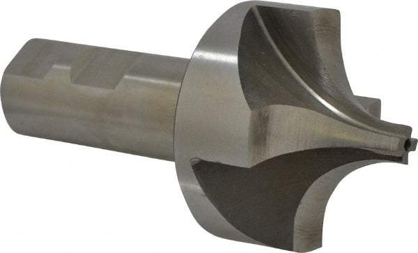 Interstate - 13/16" Radius, 2-1/4" Mill Diam, 4 Flute High Speed Steel Corner Rounding End Mill - Single End, Uncoated, 4-5/16" OAL, 1" Shank Diam - Benchmark Tooling