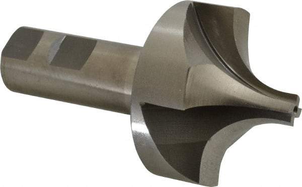 Interstate - 7/8" Radius, 2-1/2" Mill Diam, 4 Flute High Speed Steel Corner Rounding End Mill - Single End, Uncoated, 4-1/2" OAL, 1" Shank Diam - Benchmark Tooling