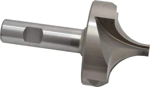 Interstate - 1" Radius, 2-5/8" Mill Diam, 4 Flute High Speed Steel Corner Rounding End Mill - Single End, Uncoated, 4-1/2" OAL, 3/4" Shank Diam - Benchmark Tooling