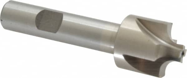 Interstate - 13/64" Radius, 7/8" Mill Diam, 4 Flute High Speed Steel Corner Rounding End Mill - Single End, Uncoated, 3-1/8" OAL, 1/2" Shank Diam - Benchmark Tooling