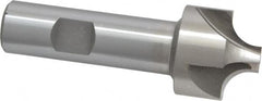 Interstate - 3/8" Radius, 1-1/4" Mill Diam, 4 Flute High Speed Steel Corner Rounding End Mill - Single End, Uncoated, 3-1/2" OAL, 3/4" Shank Diam - Benchmark Tooling