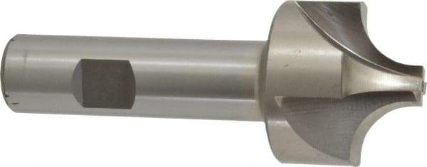 Interstate - 1/2" Radius, 1-1/2" Mill Diam, 4 Flute High Speed Steel Corner Rounding End Mill - Single End, Uncoated, 3-7/8" OAL, 3/4" Shank Diam - Benchmark Tooling
