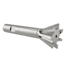 Interstate - 3/4" Diam x 5/16" Width of Cut, 60° Included Angle, High Speed Steel Dovetail Cutter - 3/8" Shank Diam, 2-1/8" Overall Length, Uncoated - Benchmark Tooling