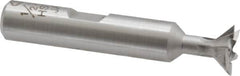 Interstate - 1/2" Diam x 1/4" Width of Cut, 45° Included Angle, Cobalt Dovetail Cutter - 3/8" Shank Diam, 1-7/8" Shank Length, 2-1/8" Overall Length - Benchmark Tooling