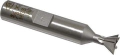 Interstate - 3/8" Diam x 3/16" Width of Cut, 60° Included Angle, Cobalt Dovetail Cutter - 3/8" Shank Diam, 2-1/8" Overall Length, Uncoated - Benchmark Tooling