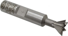 Interstate - 1/2" Diam x 7/32" Width of Cut, 60° Included Angle, Cobalt Dovetail Cutter - 3/8" Shank Diam, 2-1/8" Overall Length, Uncoated - Benchmark Tooling