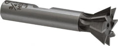 Interstate - 3/4" Diam x 5/16" Width of Cut, 60° Included Angle, Cobalt Dovetail Cutter - 3/8" Shank Diam, 2-1/8" Overall Length, Uncoated - Benchmark Tooling