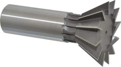 Interstate - 1-7/8" Diam x 13/16" Width of Cut, 60° Included Angle, Cobalt Dovetail Cutter - 7/8" Shank Diam, 3-1/4" Overall Length, Uncoated - Benchmark Tooling