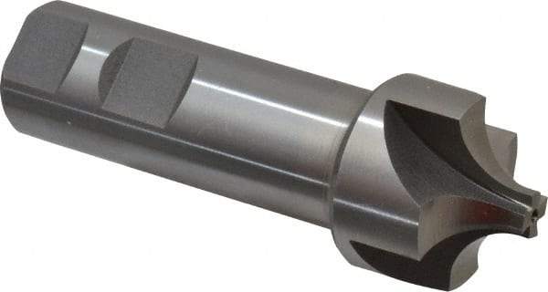 Interstate - 7/16" Radius, 1-3/8" Mill Diam, 4 Flute Cobalt Corner Rounding End Mill - Single End, Uncoated, 4" OAL, 1" Shank Diam - Benchmark Tooling