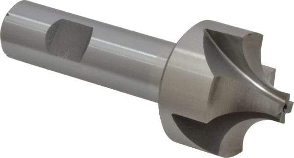 Interstate - 1/2" Radius, 1-1/2" Mill Diam, 4 Flute Cobalt Corner Rounding End Mill - Single End, Uncoated, 3-7/8" OAL, 3/4" Shank Diam - Benchmark Tooling