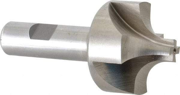Interstate - 9/16" Radius, 1-15/16" Mill Diam, 4 Flute Cobalt Corner Rounding End Mill - Single End, Uncoated, 4" OAL, 3/4" Shank Diam - Benchmark Tooling