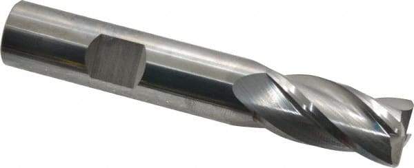 SGS - 1/2", 4 Flute, Single End, Solid Carbide, 0.045" Corner Radius End Mill - 3" OAL, 30° Helix, Right Hand Flute, 1" LOC, Right Hand Cut - Benchmark Tooling