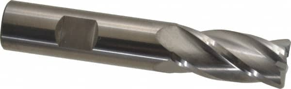 SGS - 5/8", 4 Flute, Single End, Solid Carbide, 0.06" Corner Radius End Mill - 3-1/2" OAL, 30° Helix, Right Hand Flute, 1-1/4" LOC, Right Hand Cut - Benchmark Tooling