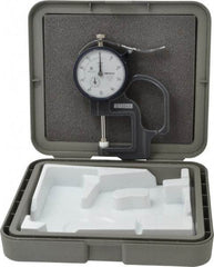 Mitutoyo - 0 to 1 Inch Measurement, 0.001 Inch Graduation, 1.1811 Inch Throat Depth, Dial Thickness Gage - 0.002 Inch Accuracy, 2 N Force, 2 Inch Dial Diameter - Benchmark Tooling