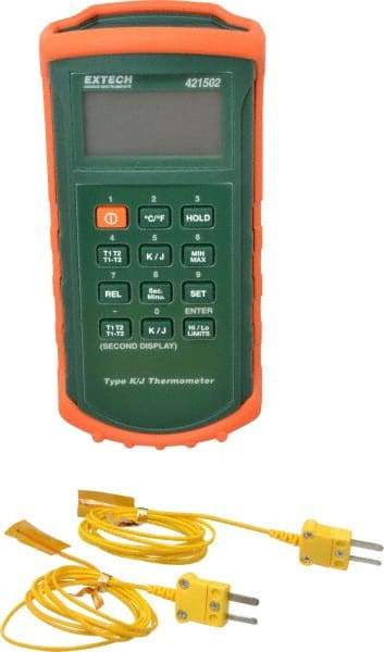 Extech - -328 to 2,498°F Dual Input Digital Thermometer - Digital Display - Benchmark Tooling