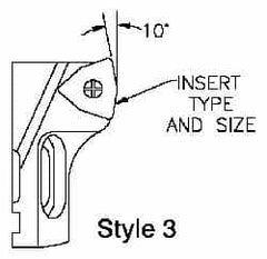 Parlec - Series Twin Bore Roughing, Right Hand Cut, Boring Cartridge - WCMX 04 Insert, 10° Lead Angle - Benchmark Tooling