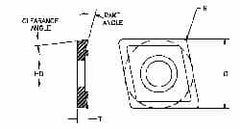 Boring Insert: CCMT121615 TT, Solid Carbide TiN, TiC & TiN Finish, 80 °, 0.016″ Corner Radius, 0.5″ Inscribed Circle, 0.188″ Thick, 7 ° Relief