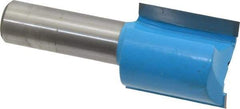 ROMAN CARBIDE - 1" Diam, 1/2" Shank Diam, 1-1/8" Length of Cut, 2 Flute Straight Router Bit - 2-5/8" Overall Length, Carbide Tipped - Benchmark Tooling