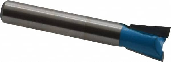 ROMAN CARBIDE - 3/8" Diam, 3/8" LOC, 2 Flute Carbide-Tipped Edge Profile Dovetail Router Bit - Exact Industrial Supply