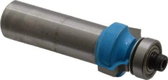 ROMAN CARBIDE - 5/8" Cut Diam, 3/8" Length of Cut, 2 Flute, Round-Over, Edge Profile Router Bit - Carbide-Tipped, 1/4" Shank Diam, 1-1/4" Shank Length, 2" OAL, Uncoated, Piloted - Benchmark Tooling