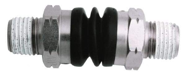 Value Collection - 3/8 Male NPT Pneumatic Hose Swivel Fitting - Steel, Nickel Plated, Industrial Interchange - Benchmark Tooling