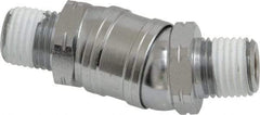 Value Collection - 1/4 x 1/4 Male NPT Pneumatic Hose Swivel Fitting - Steel, Nickel Plated - Benchmark Tooling