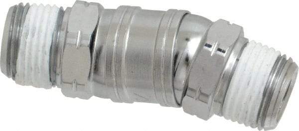 Value Collection - 3/8 x 3/8 Male NPT Pneumatic Hose Swivel Fitting - Steel, Nickel Plated - Benchmark Tooling