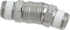 Value Collection - 3/8 x 3/8 Male NPT Pneumatic Hose Swivel Fitting - Steel, Nickel Plated - Benchmark Tooling